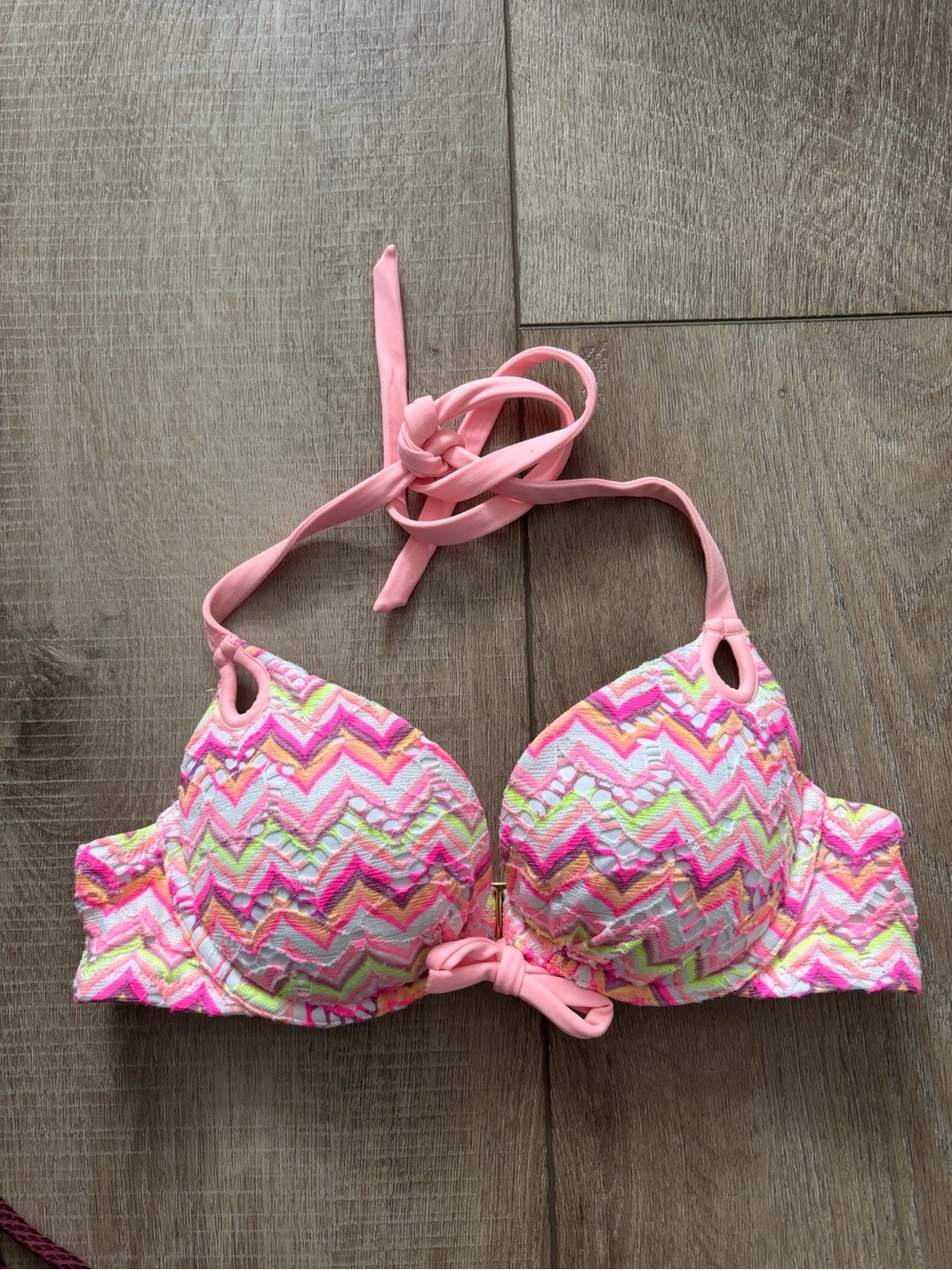 Victoria's Secret Pink Chevron Halter Bikini Top